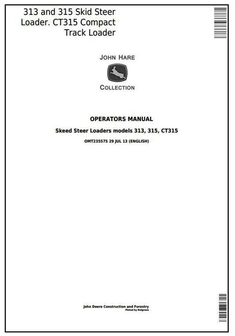 john deere skeed steer repair manual